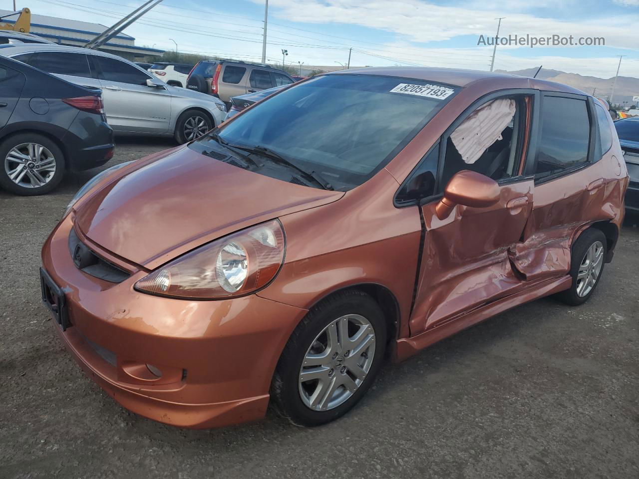 2008 Honda Fit Sport Orange vin: JHMGD38668S043267