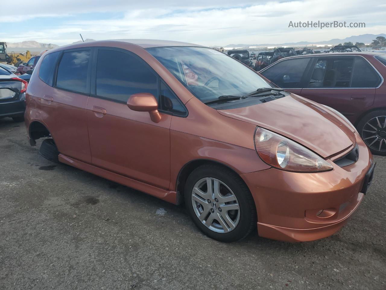 2008 Honda Fit Sport Orange vin: JHMGD38668S043267