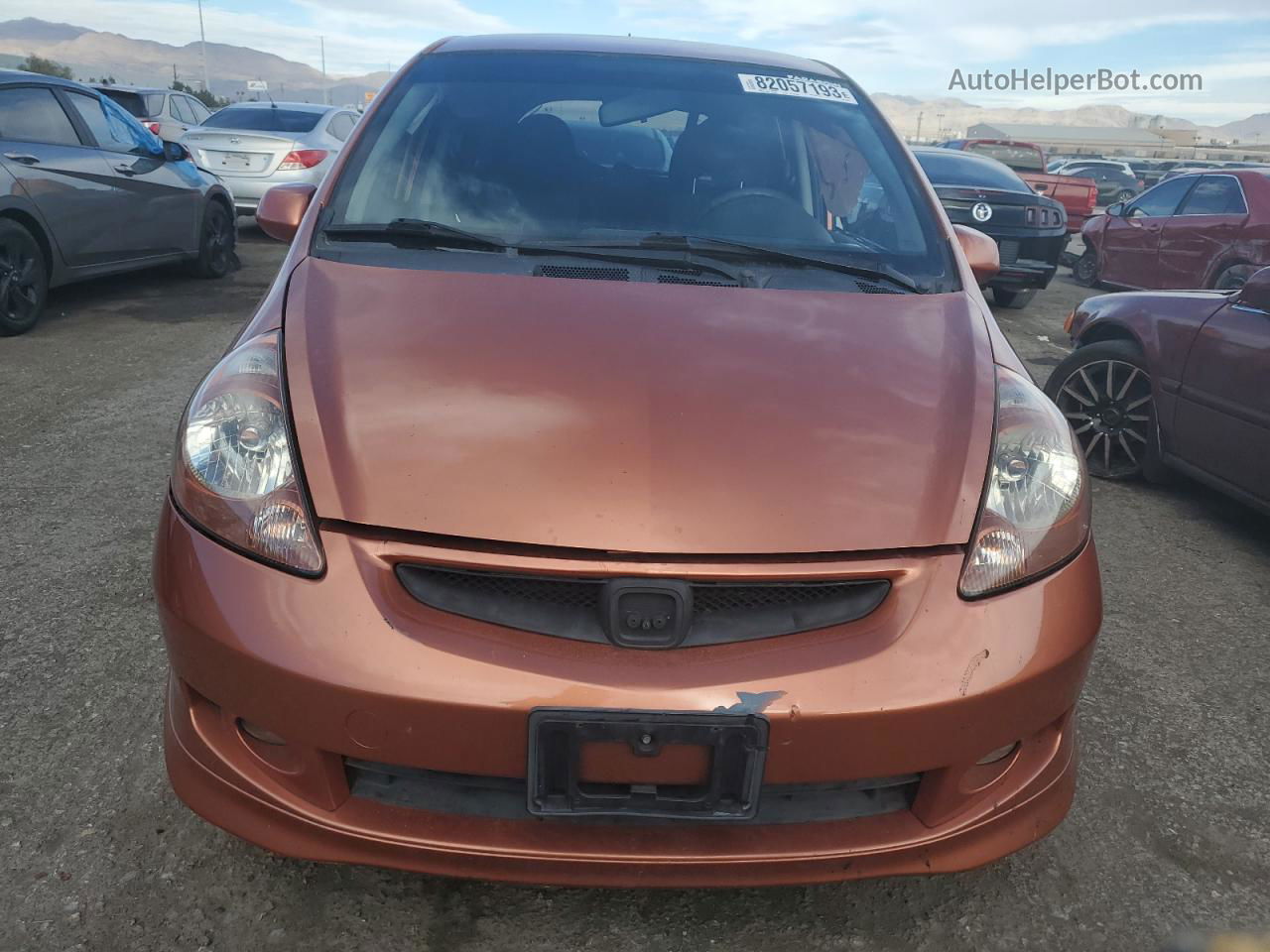 2008 Honda Fit Sport Orange vin: JHMGD38668S043267