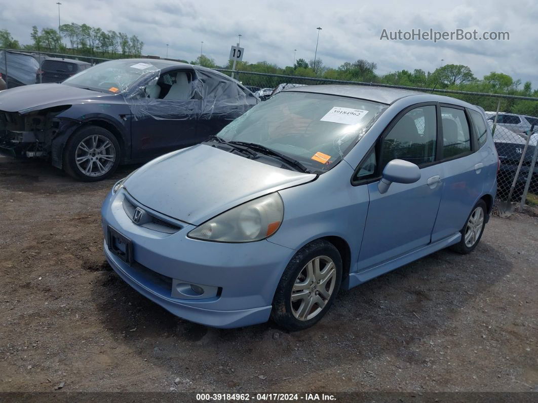 2008 Honda Fit Sport Light Blue vin: JHMGD38668S046430