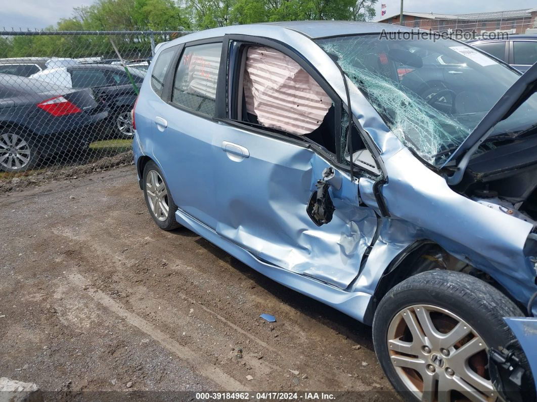 2008 Honda Fit Sport Light Blue vin: JHMGD38668S046430