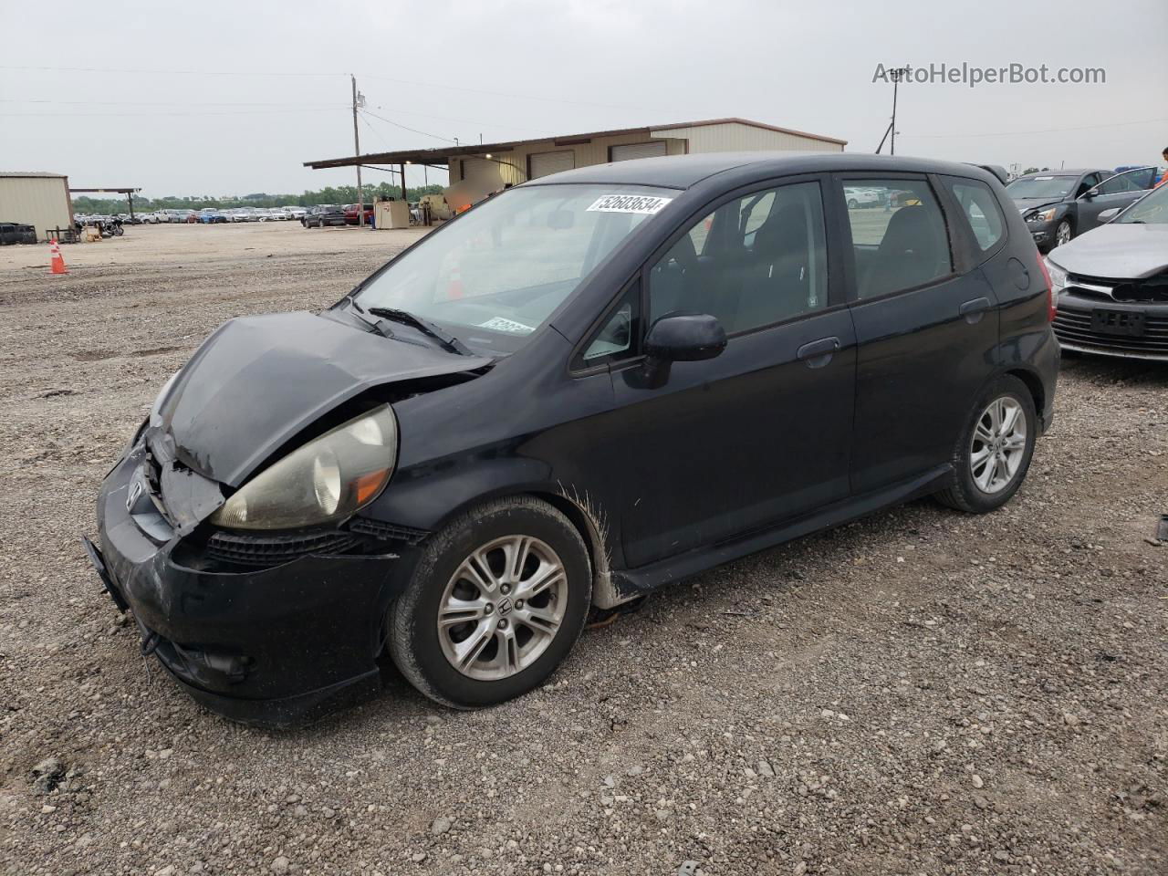 2008 Honda Fit Sport Black vin: JHMGD38668S049473