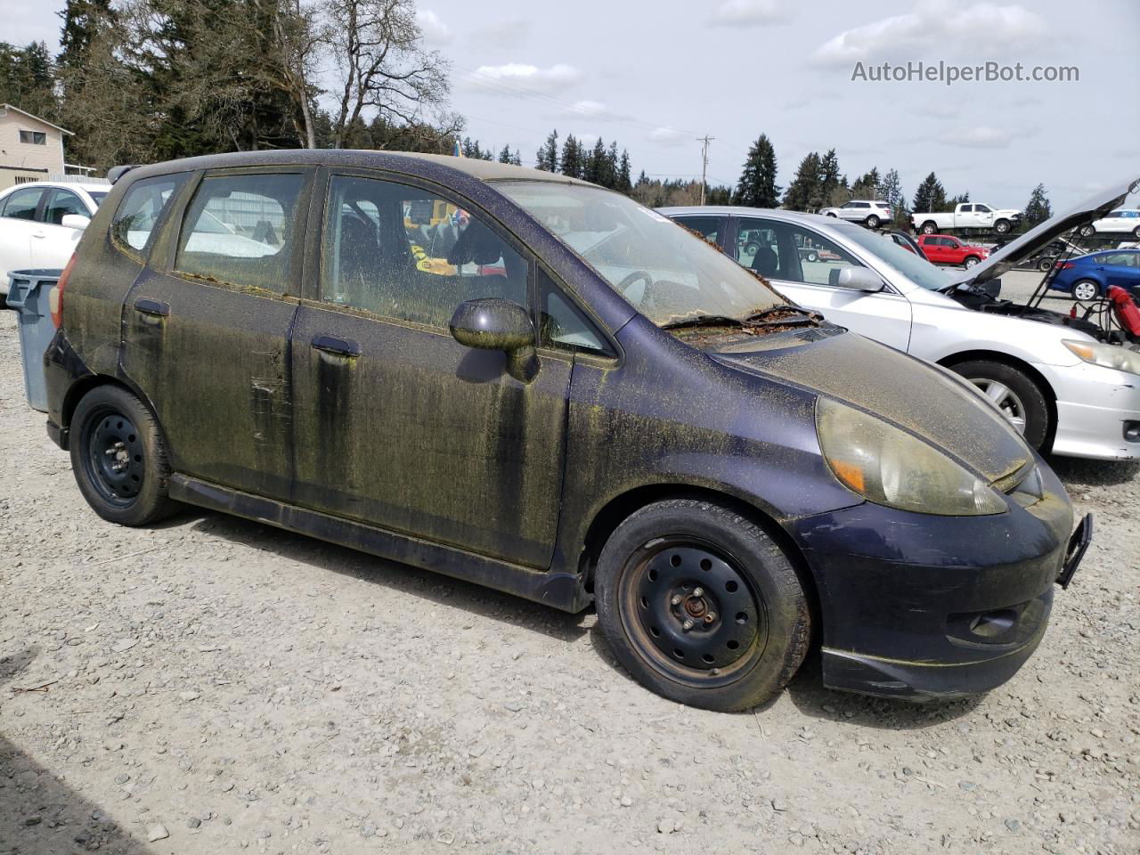 2008 Honda Fit Sport Blue vin: JHMGD38668S074275