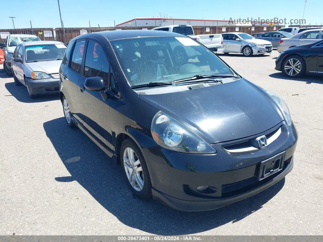 2008 Honda Fit Sport Black vin: JHMGD38678S005370