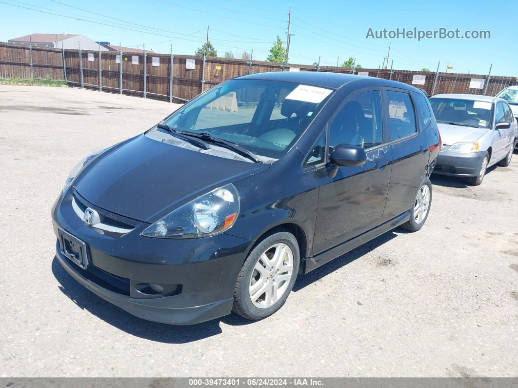 2008 Honda Fit Sport Black vin: JHMGD38678S005370