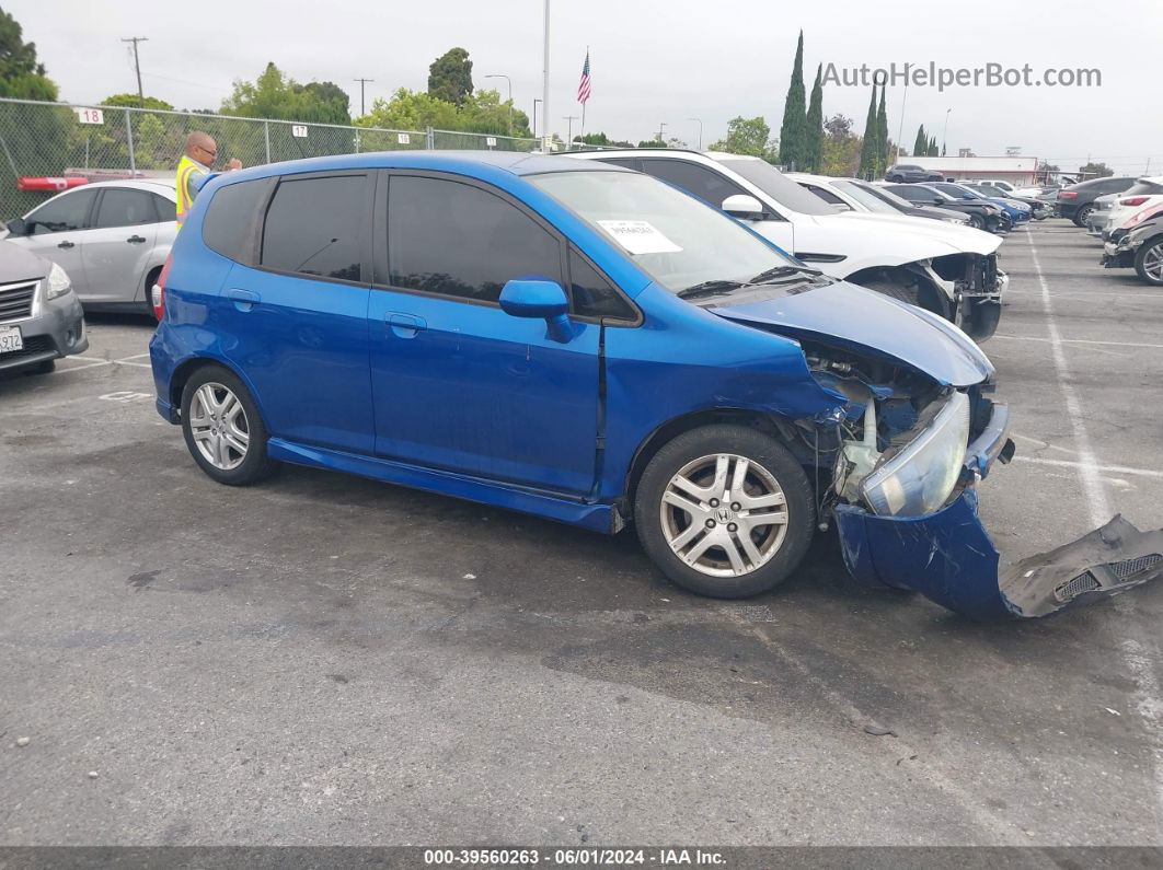 2008 Honda Fit Sport Blue vin: JHMGD38678S036957