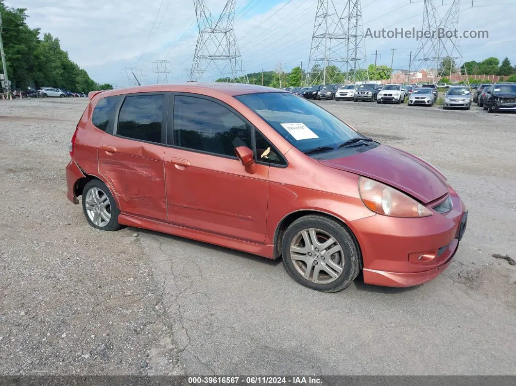 2008 Honda Fit Sport Orange vin: JHMGD38688S024820