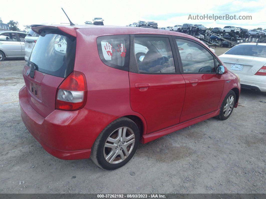 2008 Honda Fit Sport Red vin: JHMGD38688S051547