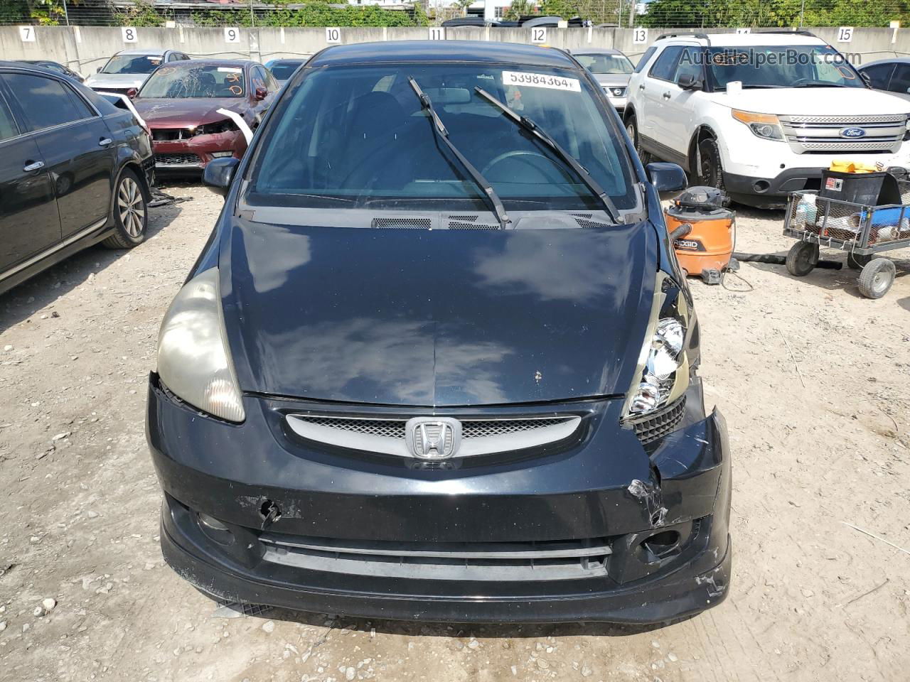 2008 Honda Fit Sport Black vin: JHMGD38688S072172