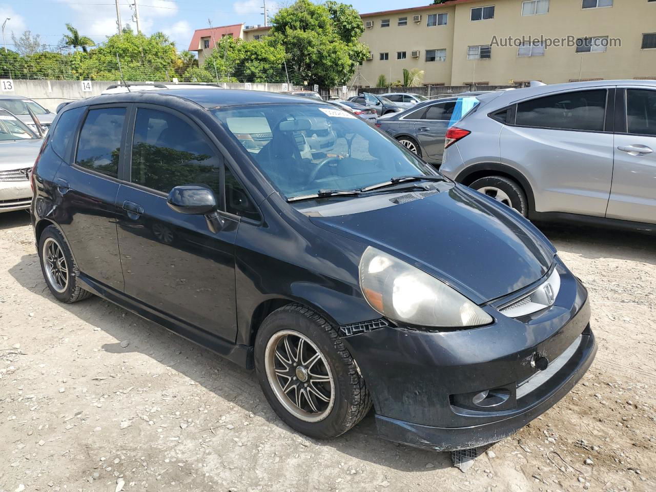 2008 Honda Fit Sport Black vin: JHMGD38688S072172