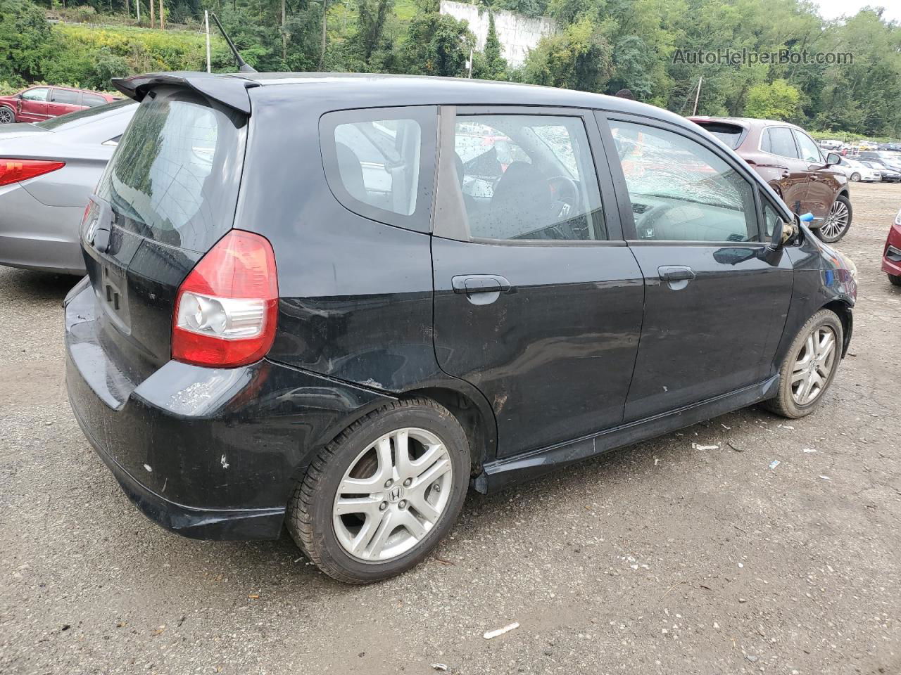 2008 Honda Fit Sport Black vin: JHMGD38698S001157