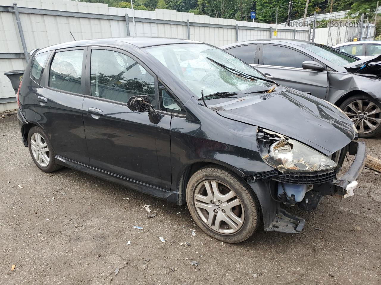 2008 Honda Fit Sport Black vin: JHMGD38698S001157