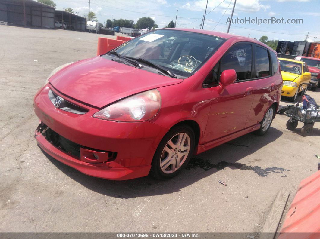 2008 Honda Fit Sport Red vin: JHMGD386X8S004536