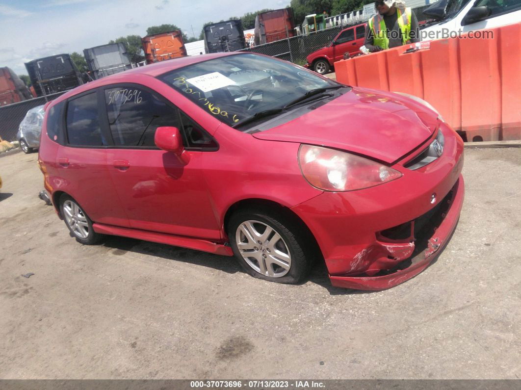 2008 Honda Fit Sport Red vin: JHMGD386X8S004536