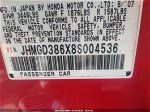 2008 Honda Fit Sport Red vin: JHMGD386X8S004536