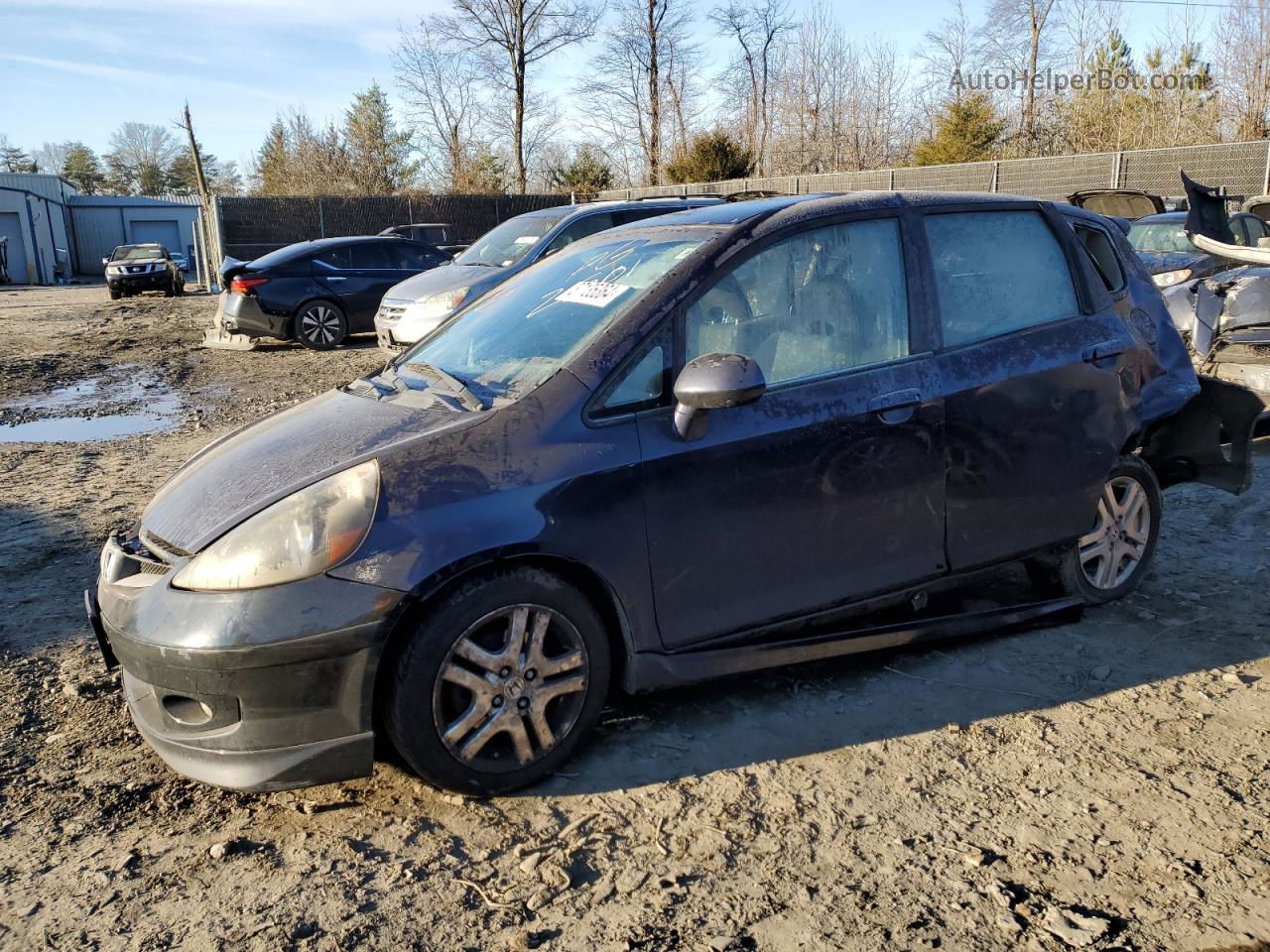 2008 Honda Fit Sport Black vin: JHMGD386X8S032501