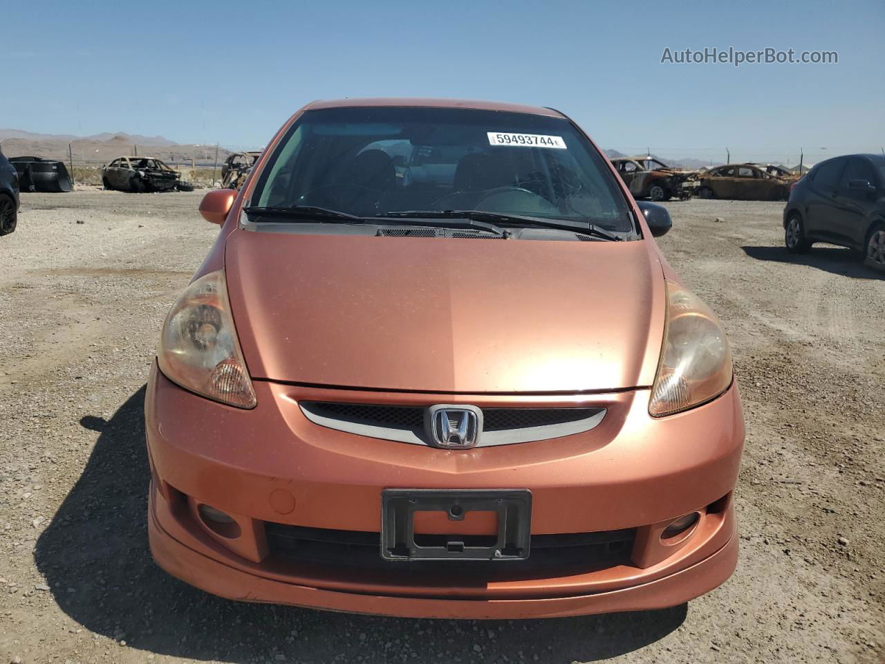 2008 Honda Fit Sport Orange vin: JHMGD386X8S056216