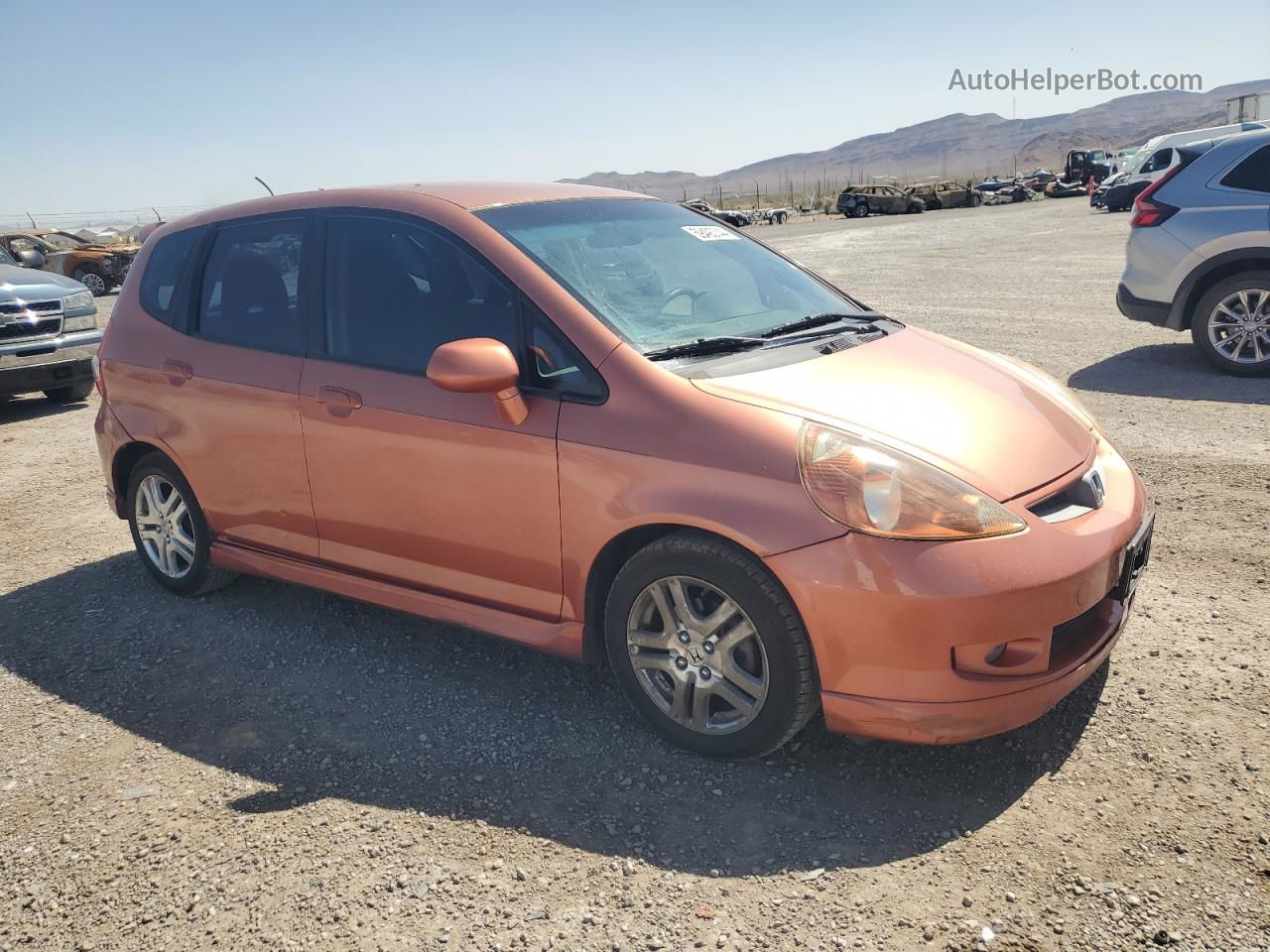 2008 Honda Fit Sport Orange vin: JHMGD386X8S056216