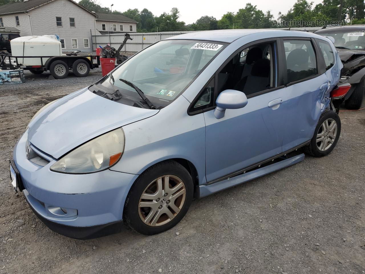 2008 Honda Fit Sport Blue vin: JHMGD386X8S057401