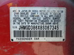 2008 Honda Fit Sport Red vin: JHMGD386X8S067345