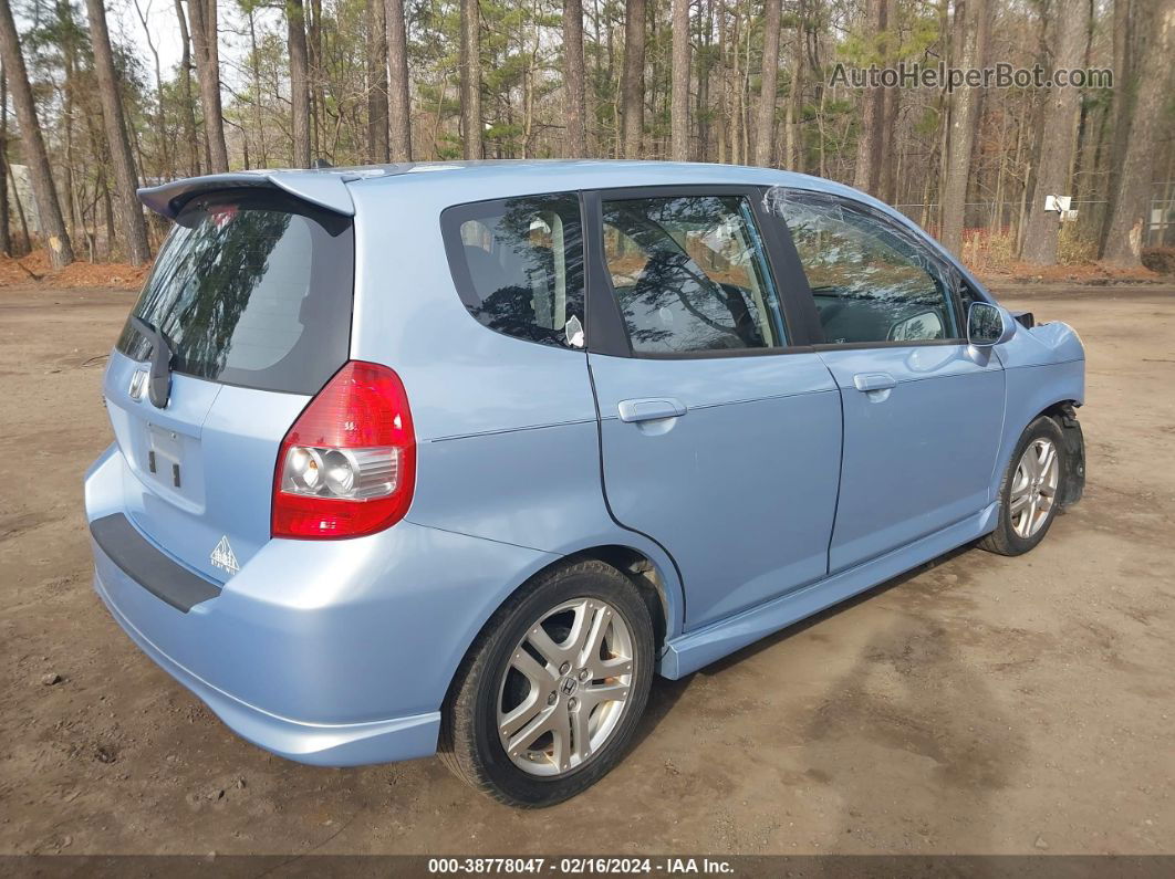 2008 Honda Fit Sport Light Blue vin: JHMGD386X8S071623