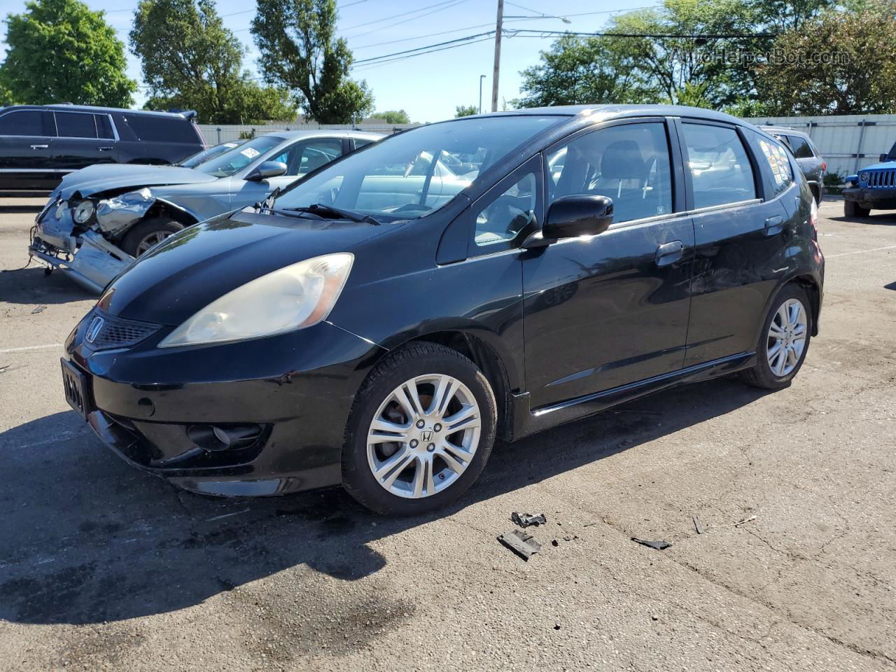 2009 Honda Fit Sport Black vin: JHMGE87439S052522