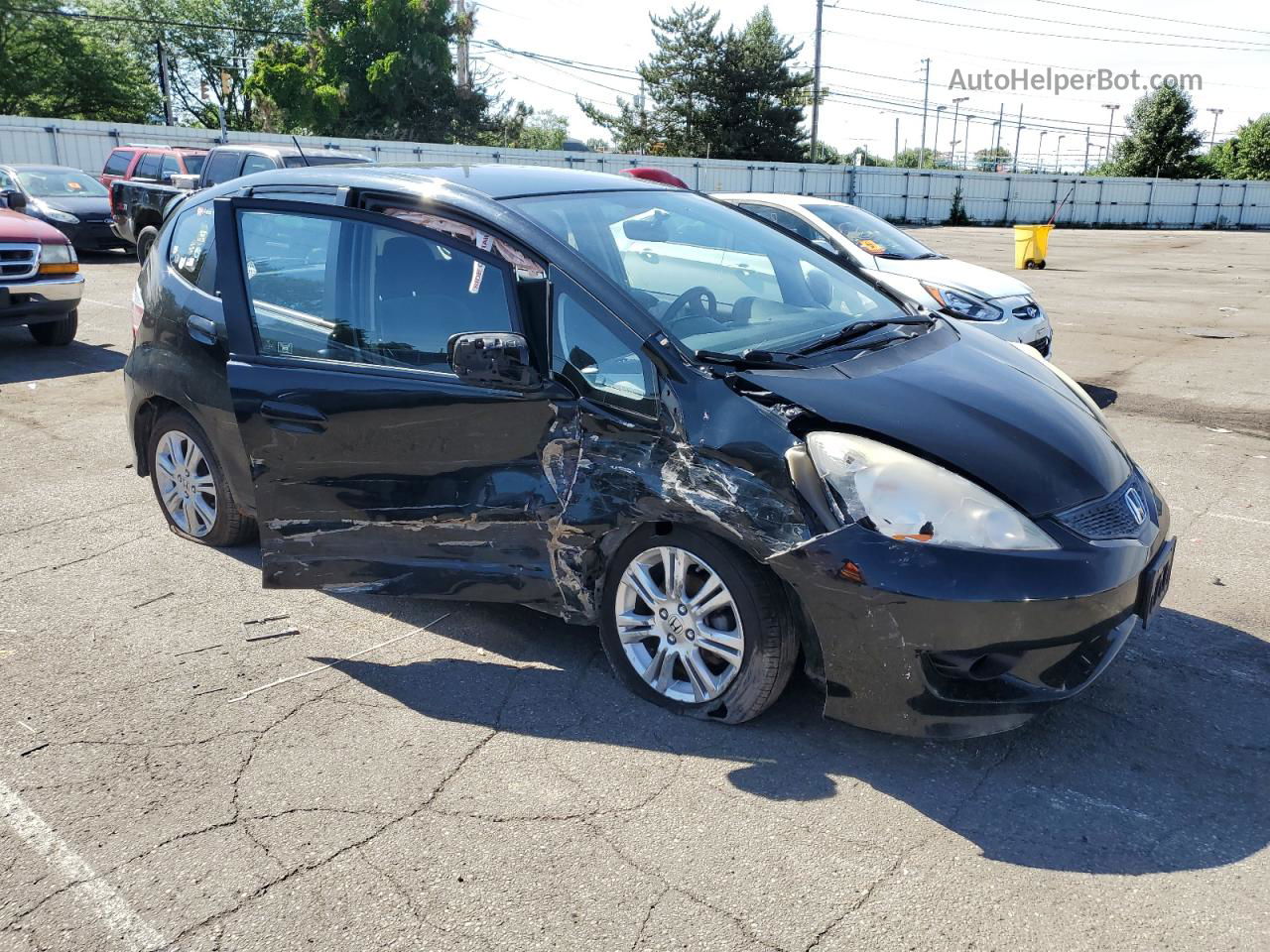 2009 Honda Fit Sport Black vin: JHMGE87439S052522