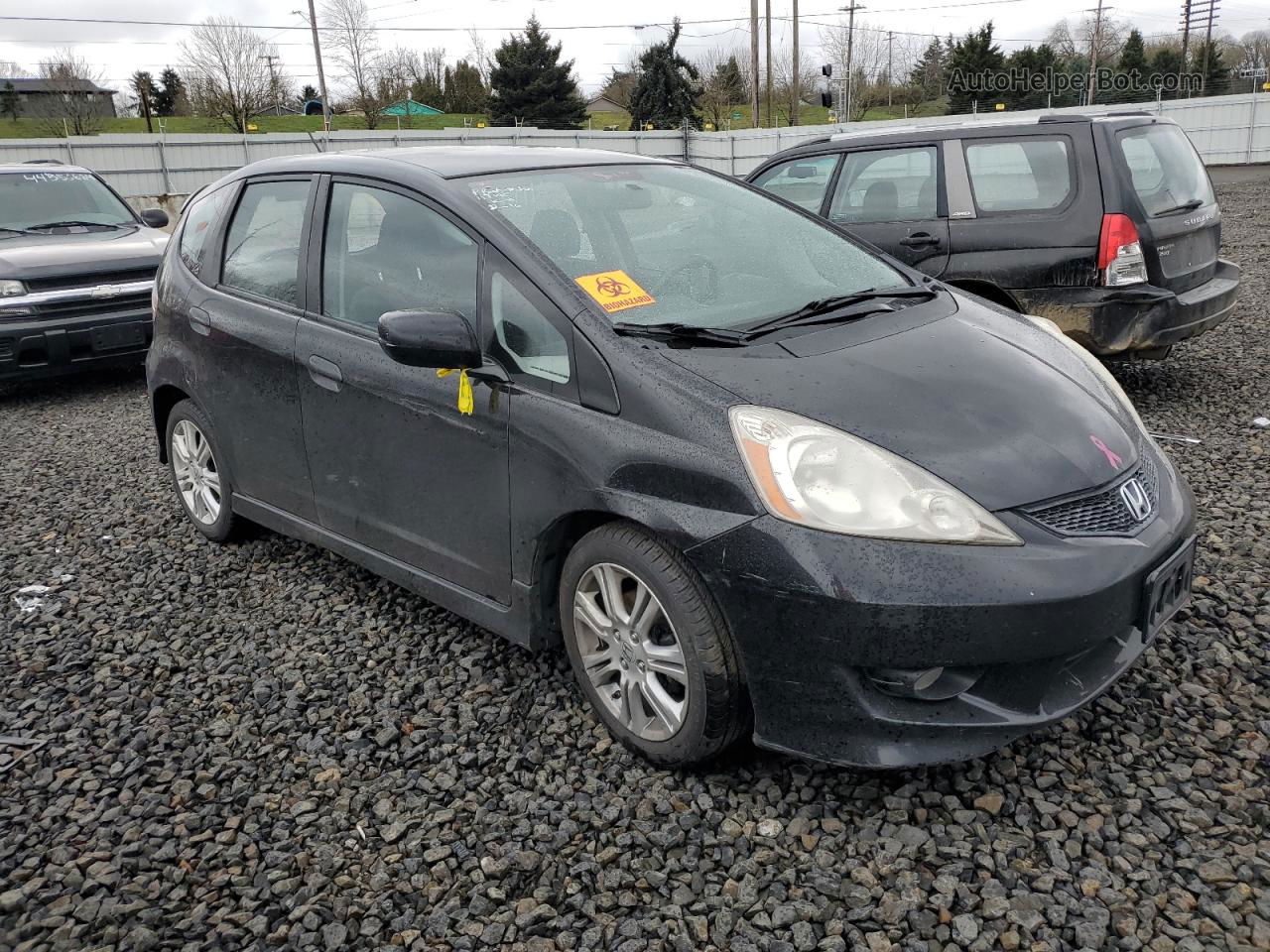 2009 Honda Fit Sport Black vin: JHMGE87449S037740