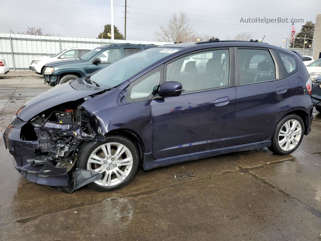 2009 Honda Fit Sport Синий vin: JHMGE88409S069020