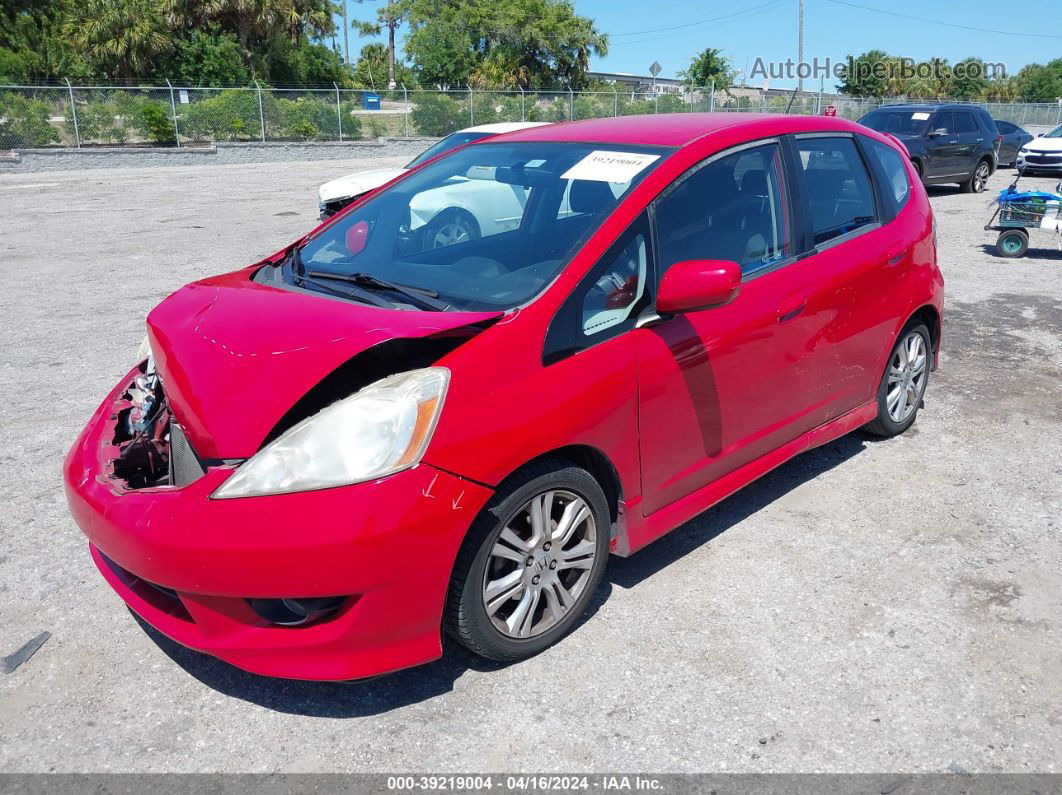 2009 Honda Fit Sport Red vin: JHMGE88439S074163