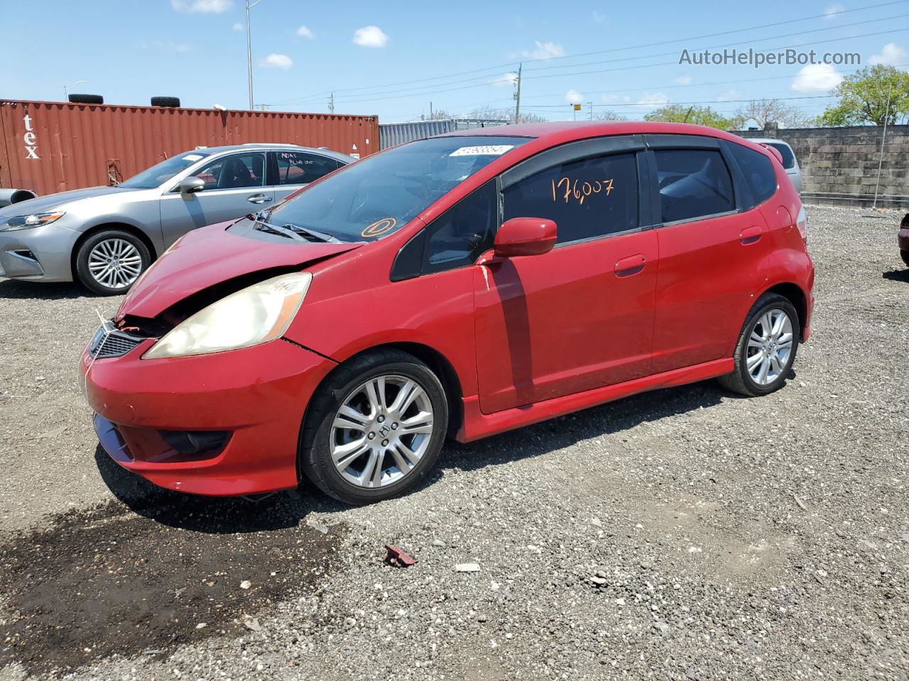 2009 Honda Fit Sport Красный vin: JHMGE88459S030942