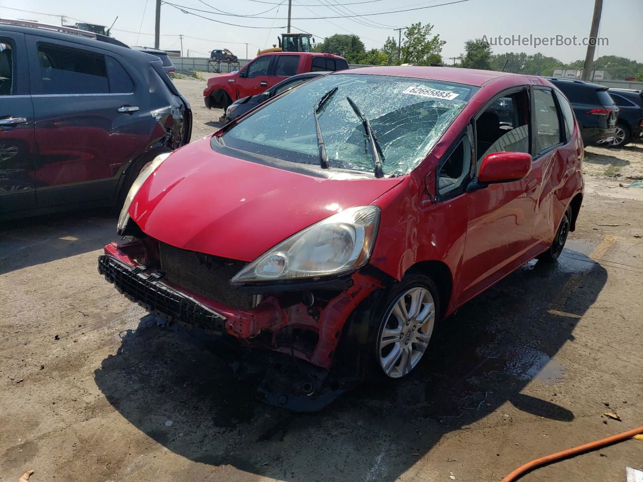 2009 Honda Fit Sport Red vin: JHMGE88469C004456