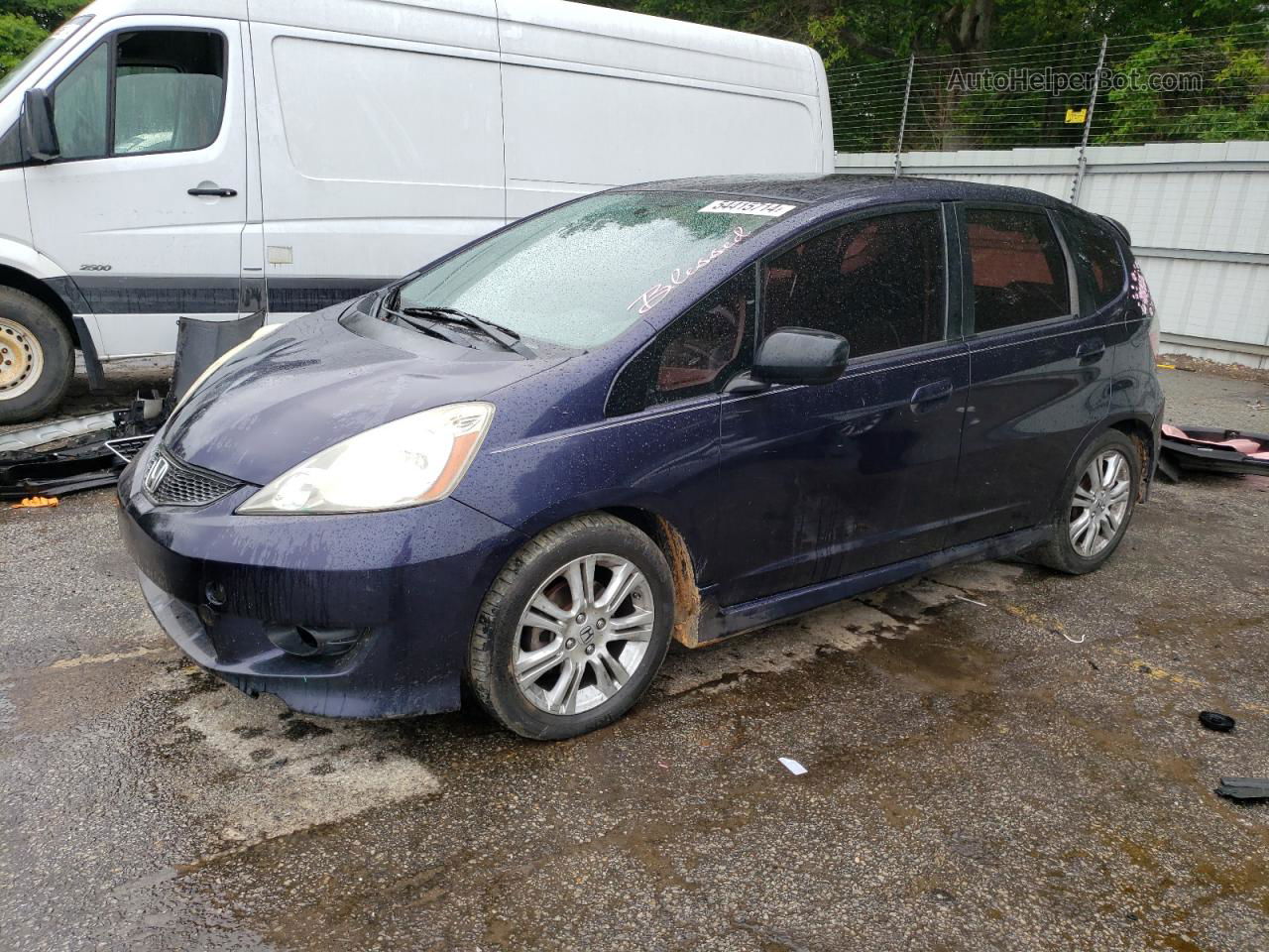 2009 Honda Fit Sport Синий vin: JHMGE88479S015813