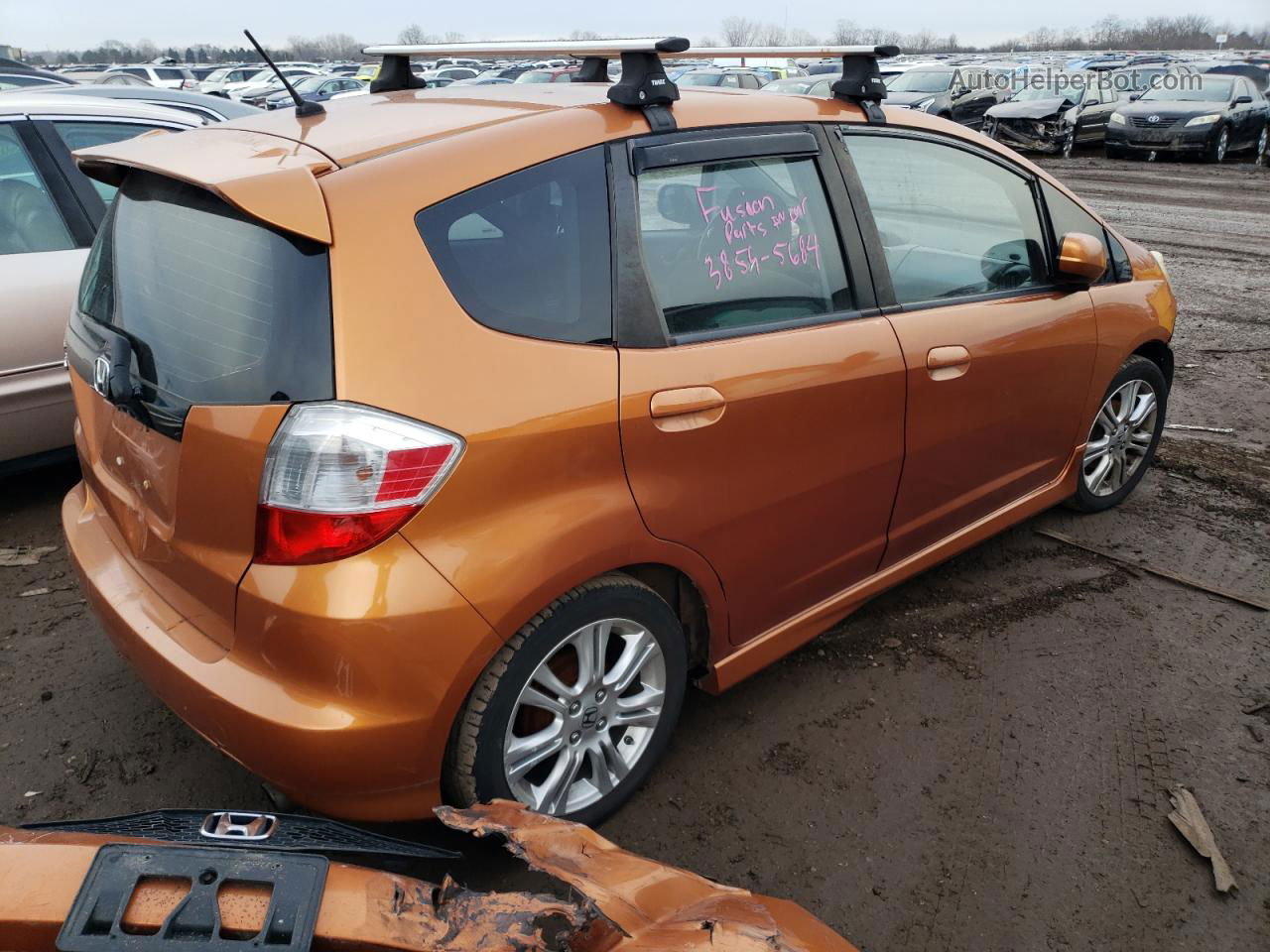 2009 Honda Fit Sport Orange vin: JHMGE88479S028349