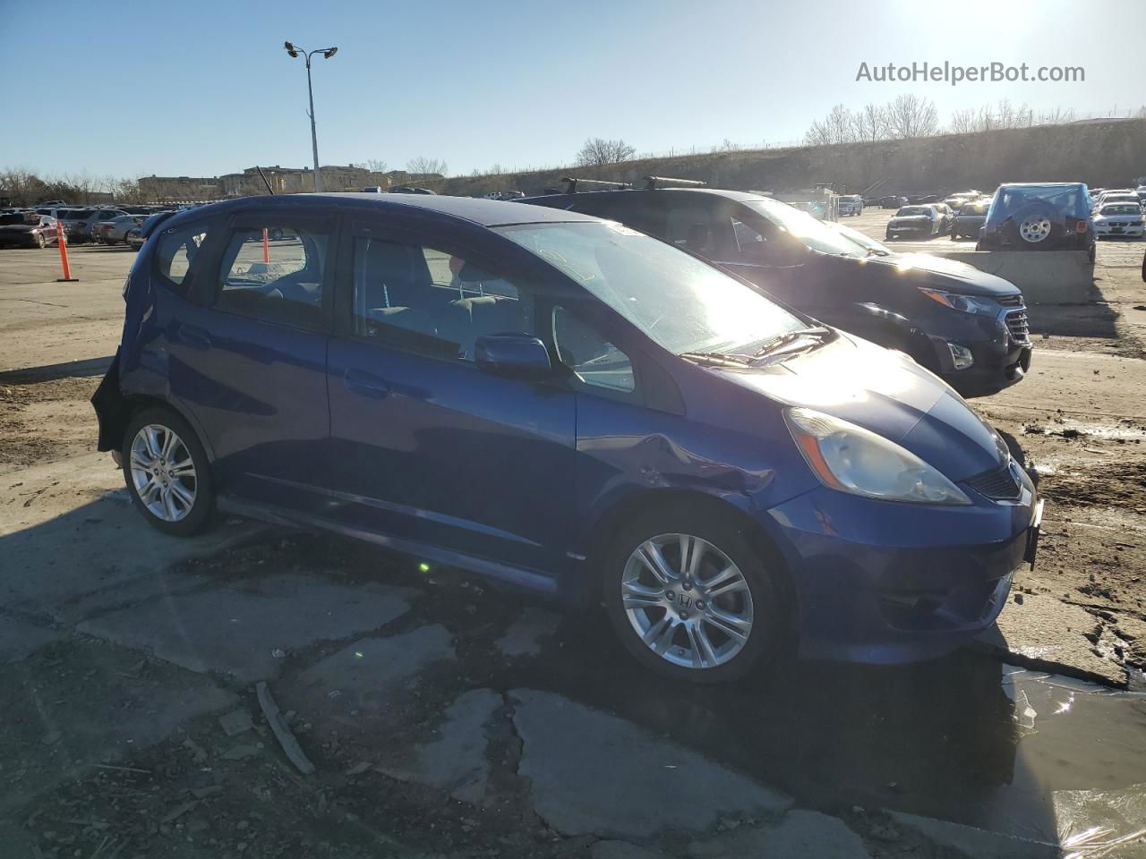 2009 Honda Fit Sport Blue vin: JHMGE88489S060162