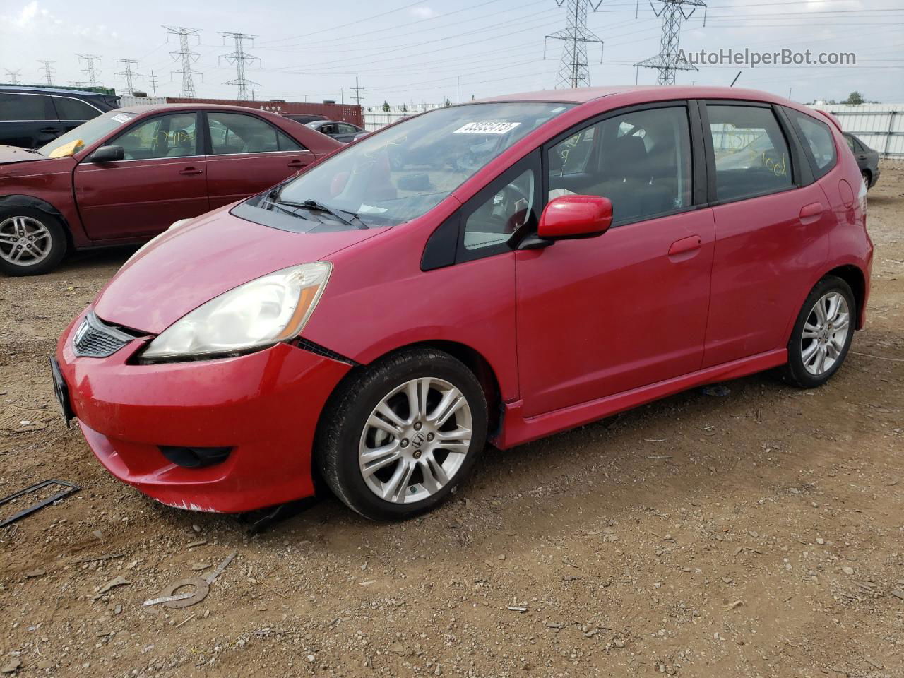 2009 Honda Fit Sport Красный vin: JHMGE884X9S033304