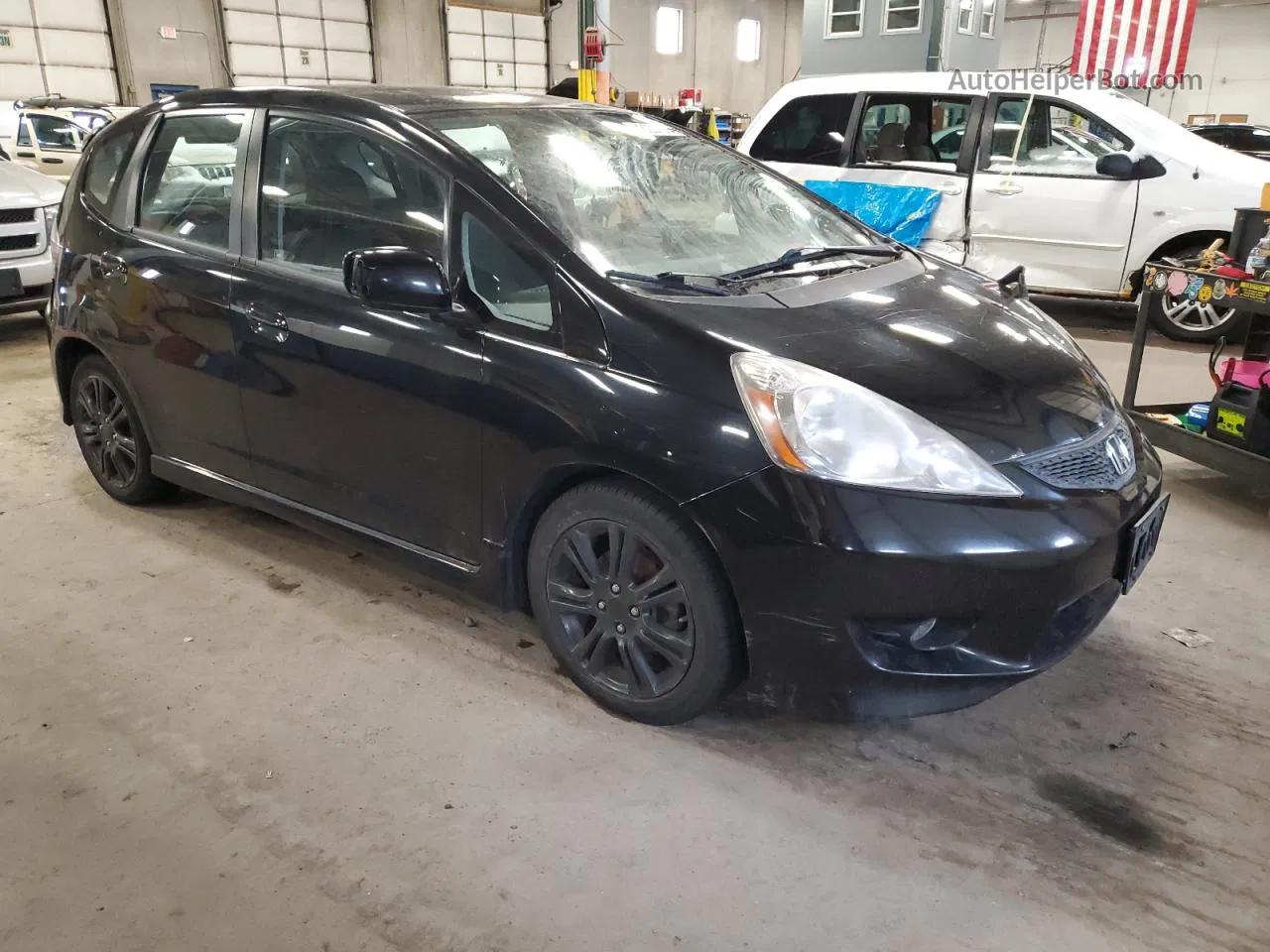 2009 Honda Fit Sport Черный vin: JHMGE884X9S057280