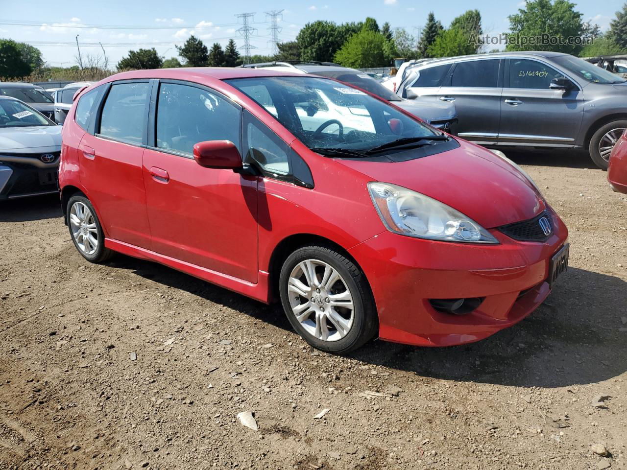 2009 Honda Fit Sport Красный vin: JHMGE88649S014460