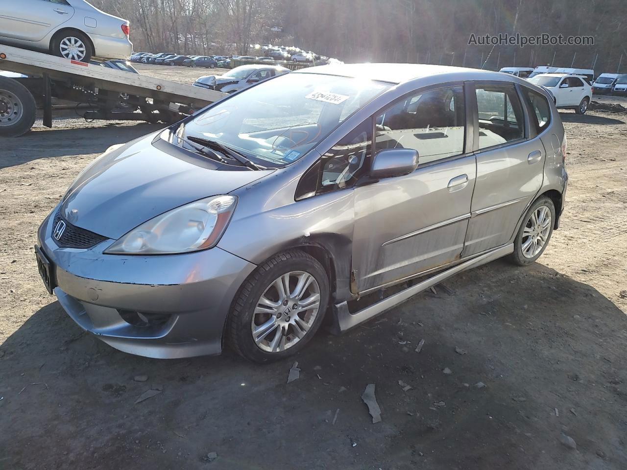 2009 Honda Fit Sport Серый vin: JHMGE886X9S013894