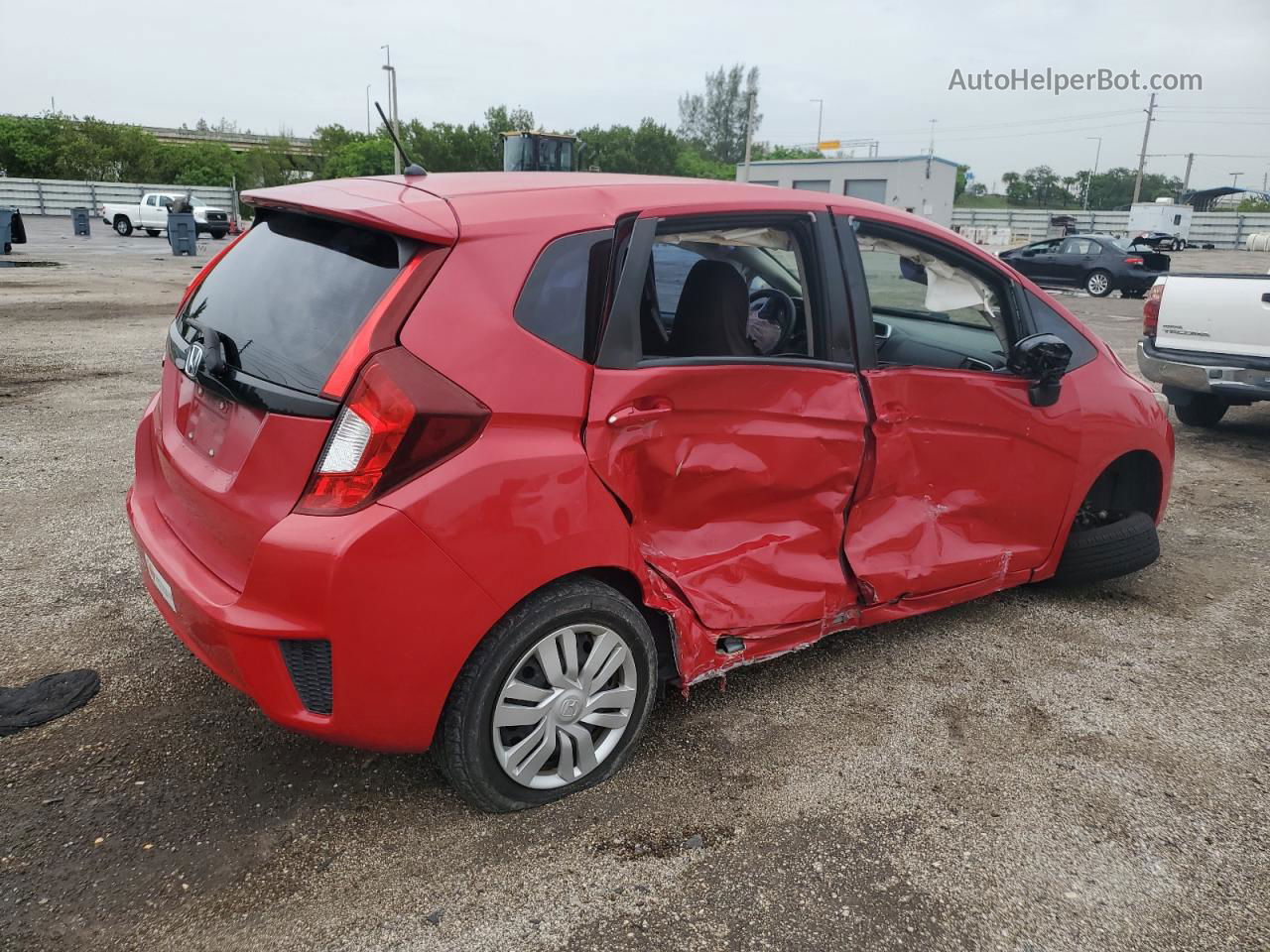 2016 Honda Fit Lx Red vin: JHMGK5H50GX013577