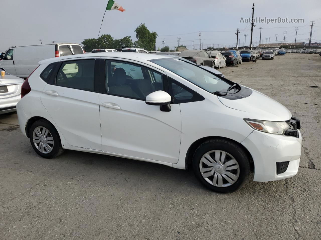 2016 Honda Fit Lx White vin: JHMGK5H50GX040987