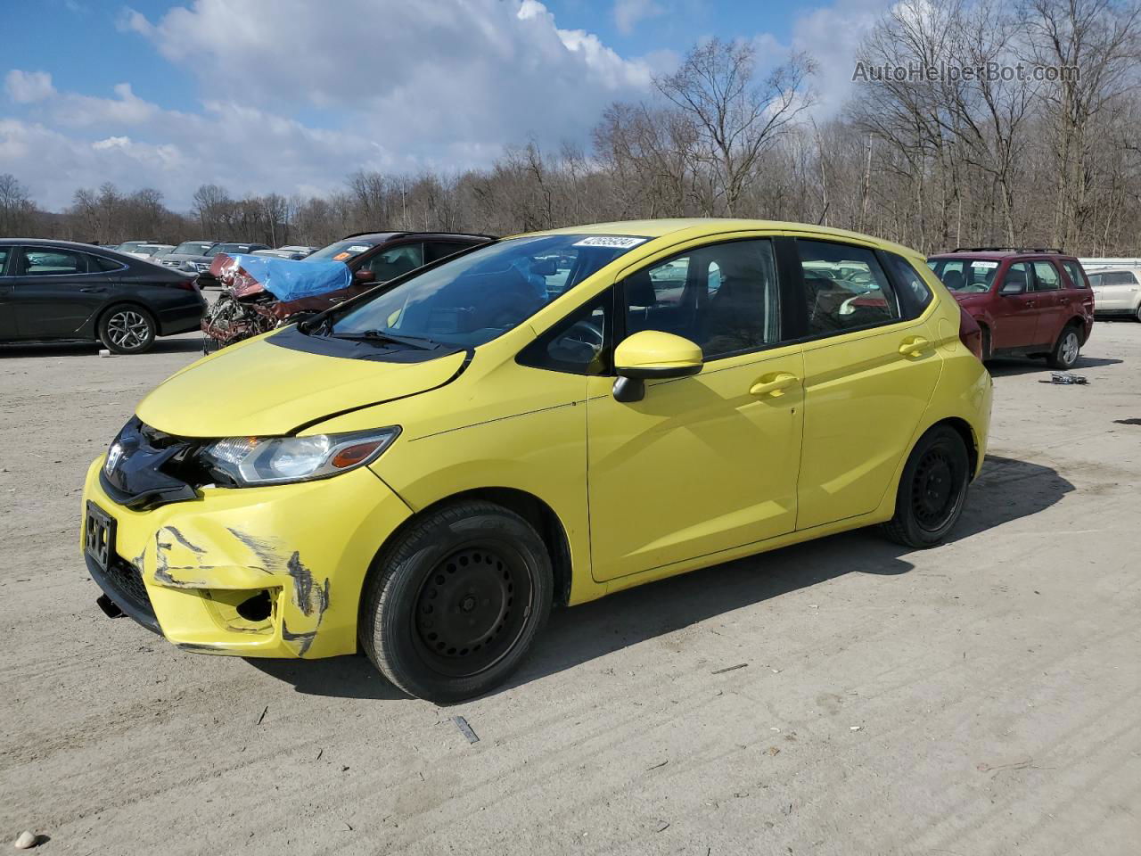 2016 Honda Fit Lx Yellow vin: JHMGK5H51GX009635