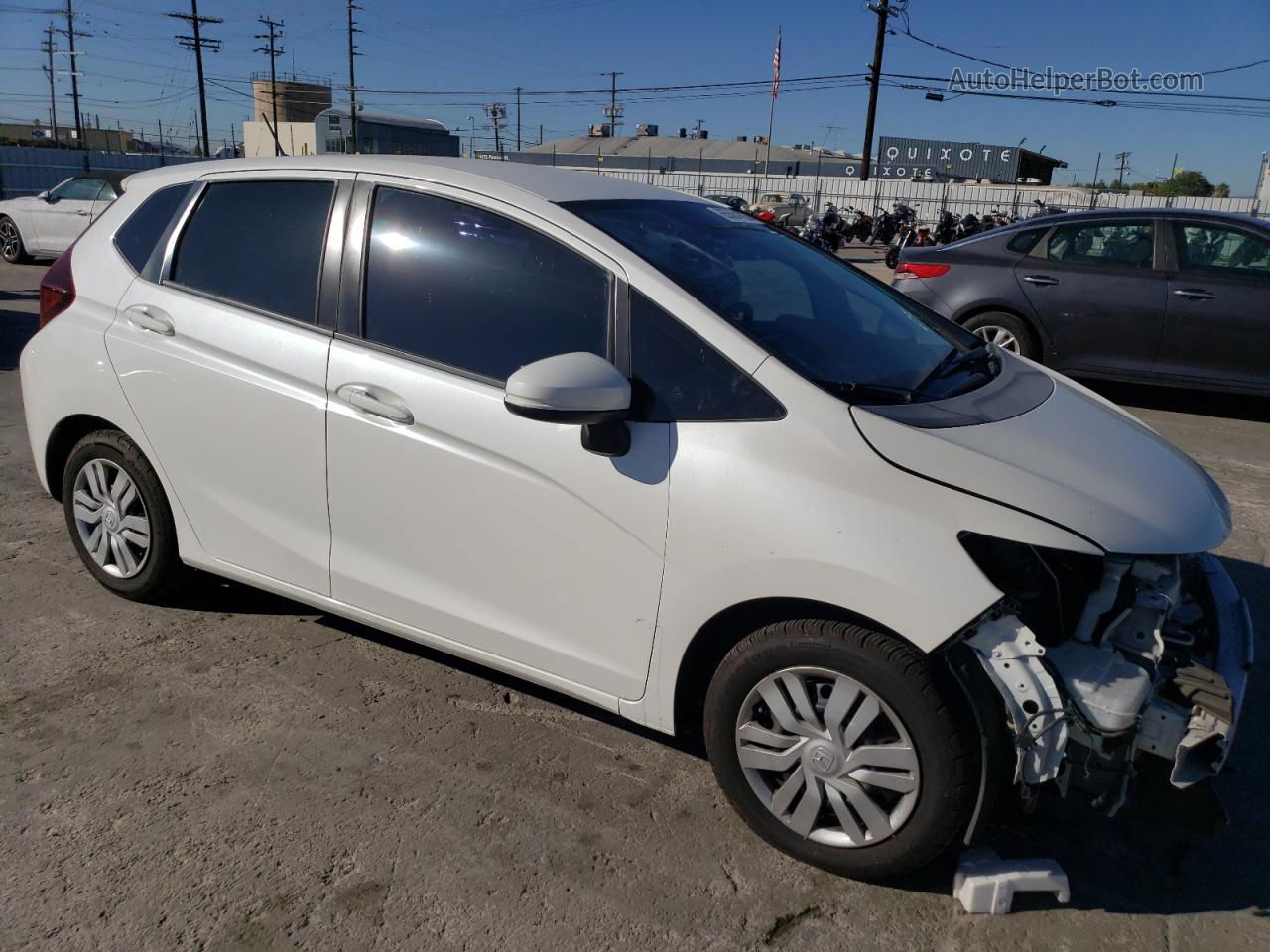 2016 Honda Fit Lx White vin: JHMGK5H51GX011434