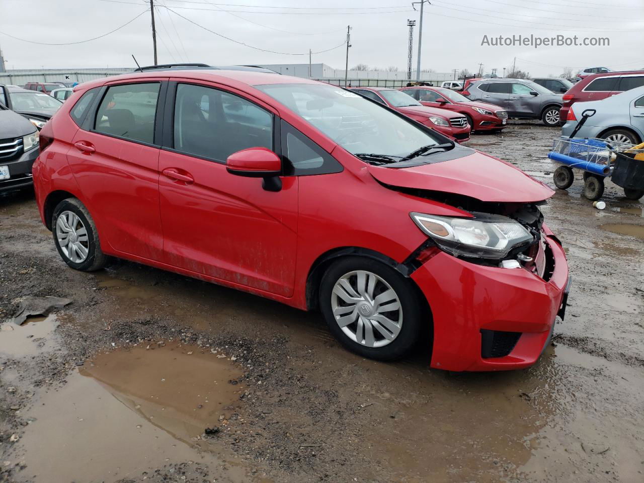 2016 Honda Fit Lx Red vin: JHMGK5H52GX029604