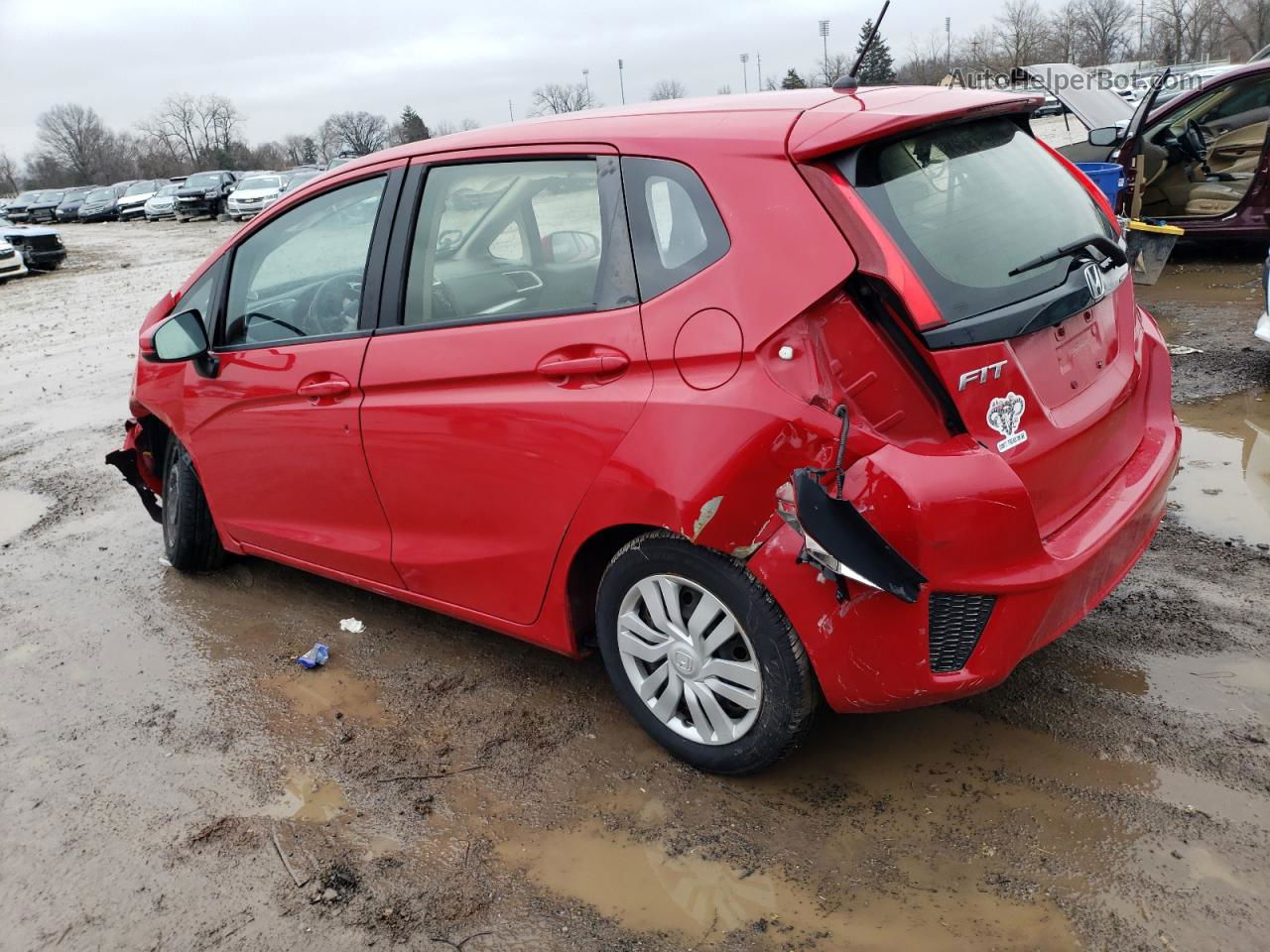 2016 Honda Fit Lx Red vin: JHMGK5H52GX029604