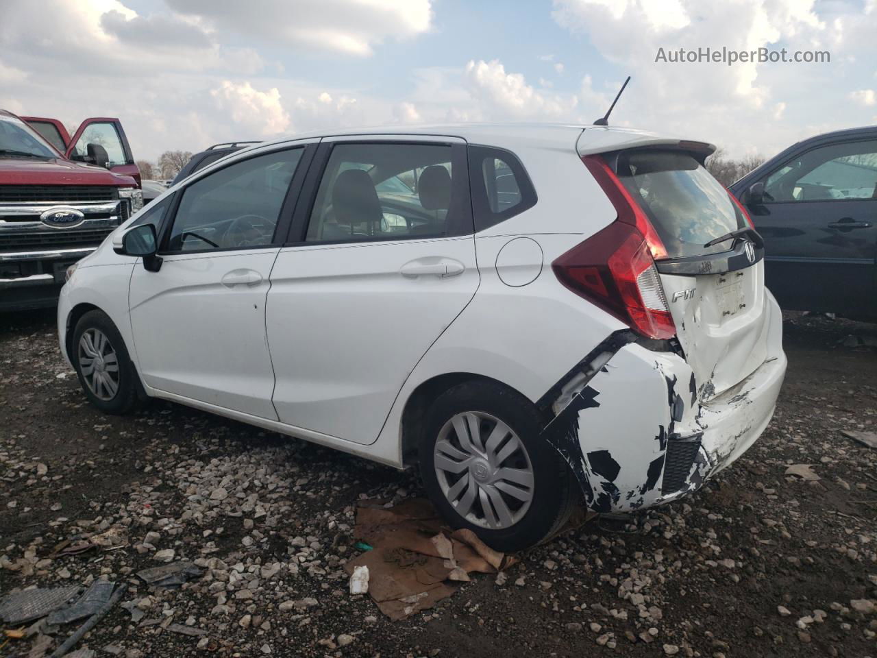 2016 Honda Fit Lx White vin: JHMGK5H53GX012634