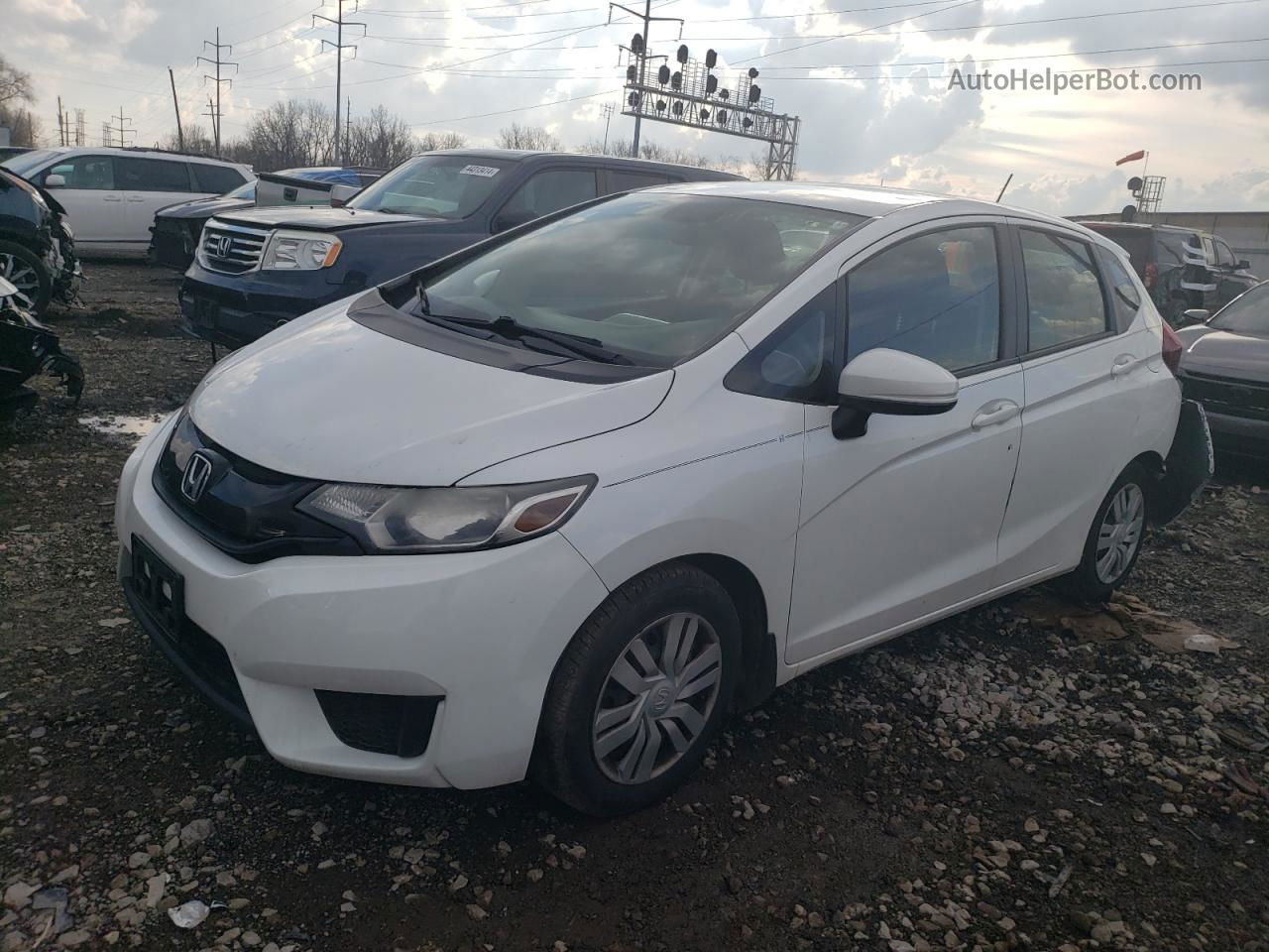 2016 Honda Fit Lx White vin: JHMGK5H53GX012634