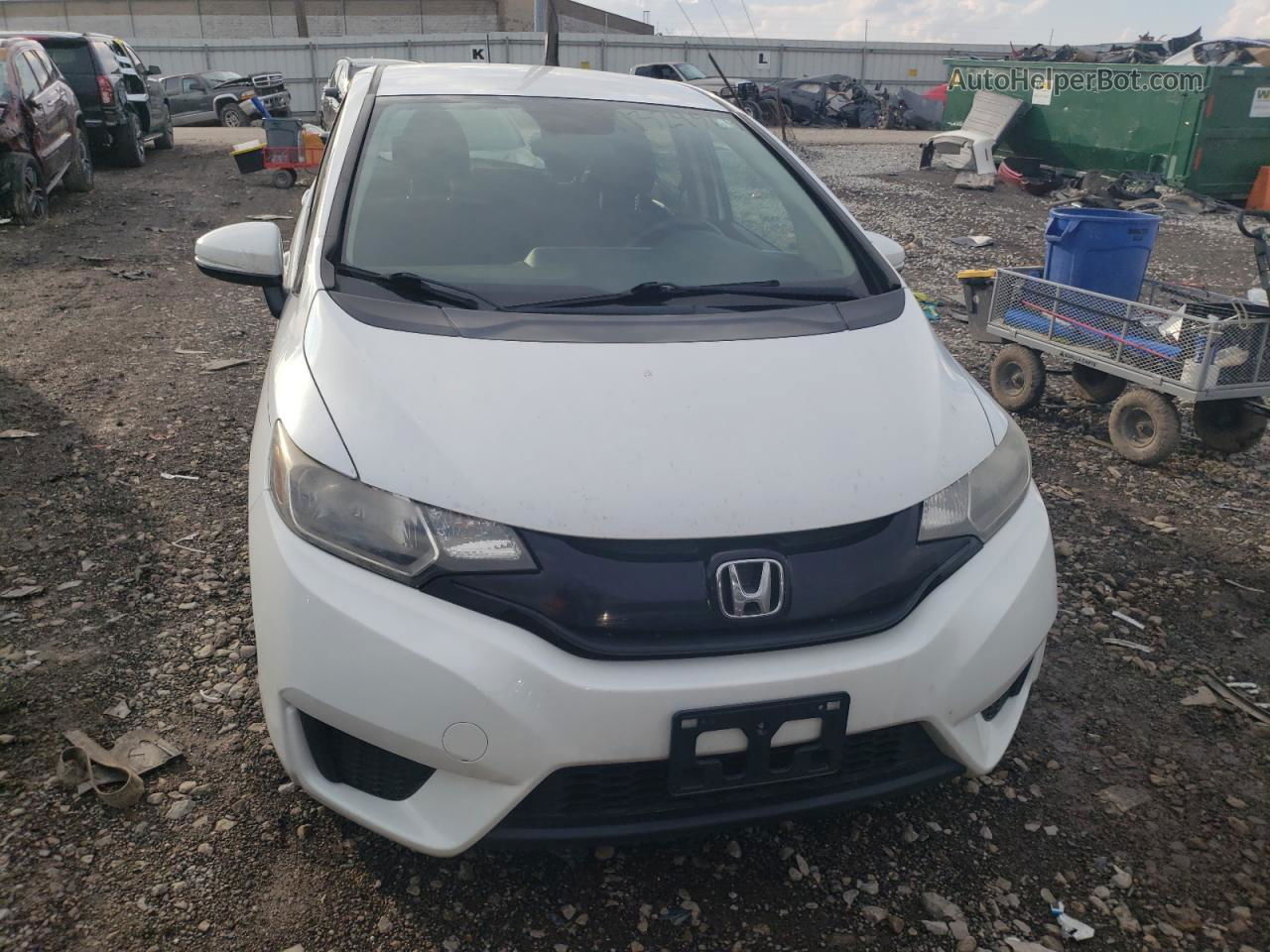 2016 Honda Fit Lx White vin: JHMGK5H53GX012634