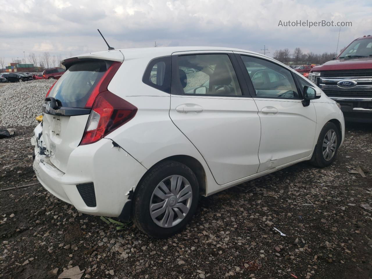 2016 Honda Fit Lx White vin: JHMGK5H53GX012634