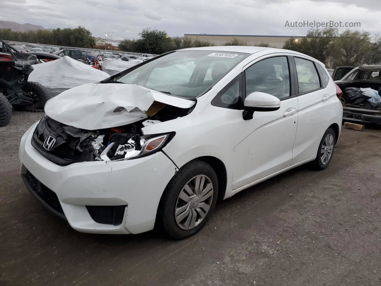 2016 Honda Fit Lx White vin: JHMGK5H54GX008589